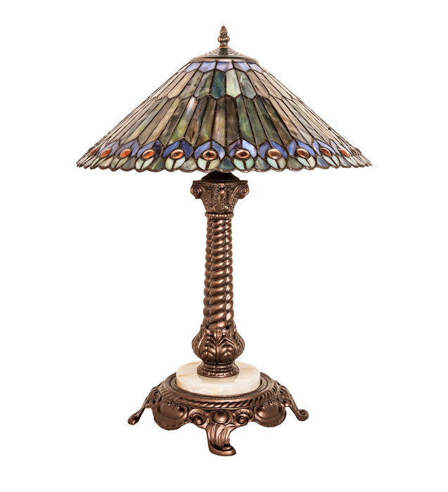 Meyda Tiffany 251928 One Light Table Lamp, Mahogany Bronze
