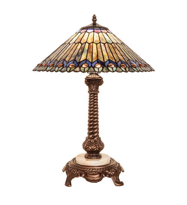 Meyda Tiffany 251928 One Light Table Lamp, Mahogany Bronze