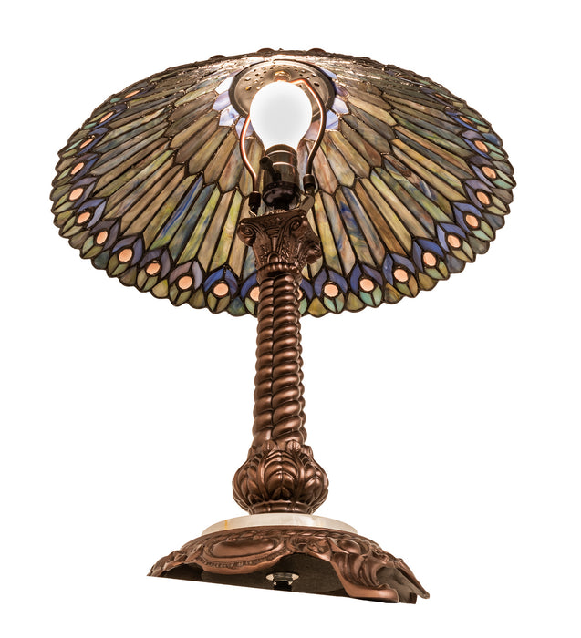Meyda Tiffany 251928 One Light Table Lamp, Mahogany Bronze