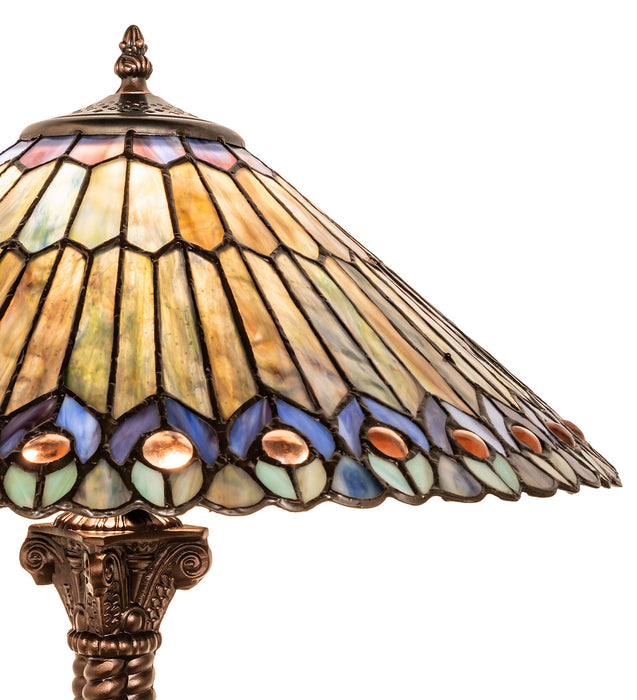 Meyda Tiffany 251928 One Light Table Lamp, Mahogany Bronze