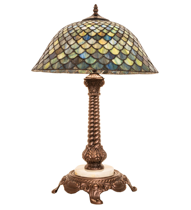 Meyda Tiffany 251959 One Light Table Lamp, Mahogany Bronze