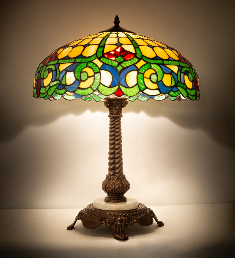 Meyda Tiffany 251962 One Light Table Lamp, Mahogany Bronze