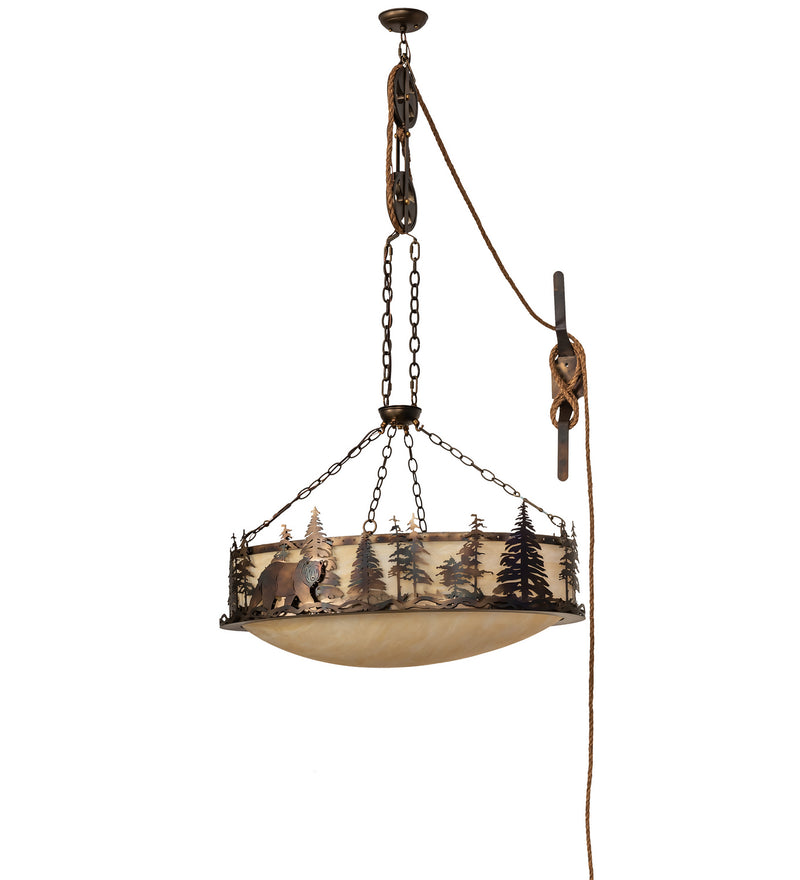 Meyda Tiffany 252318 Six Light Pendant, Dark Burnished Antique Copper