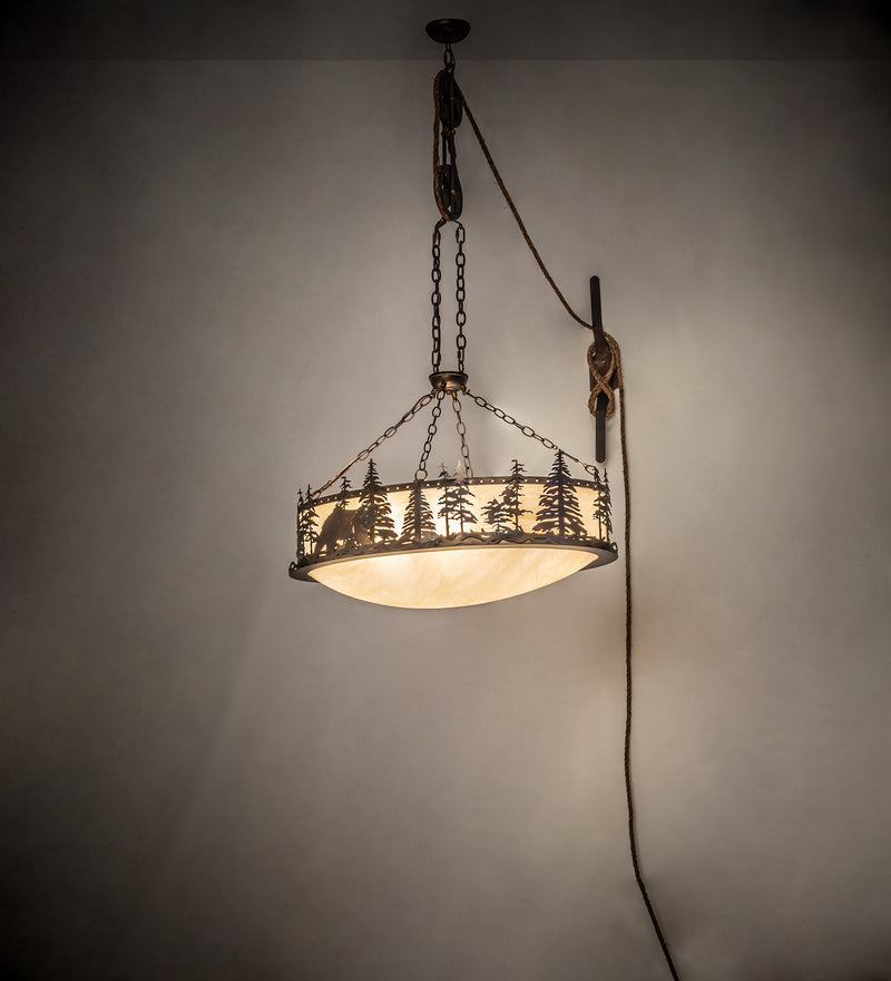 Meyda Tiffany 252318 Six Light Pendant, Dark Burnished Antique Copper