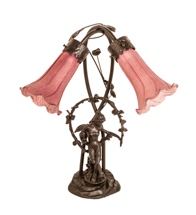 Meyda Tiffany 38267 Two Light Table Lamp, Mahogany Bronze