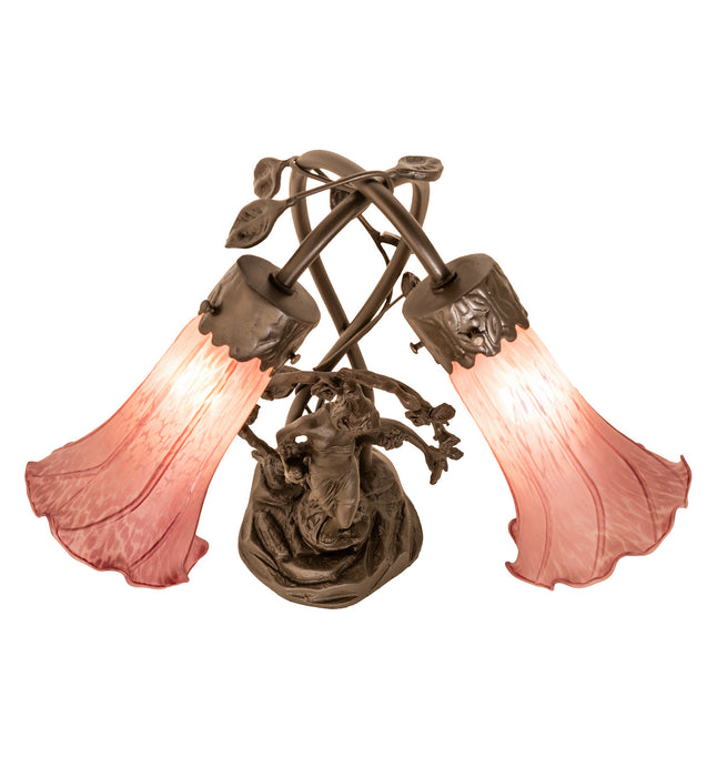 Meyda Tiffany 38267 Two Light Table Lamp, Mahogany Bronze