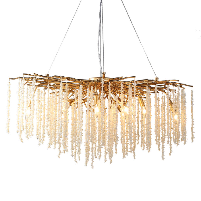 Terracotta Designs H22102-9 Nine Light Chandelier, Gild Gold Leaf