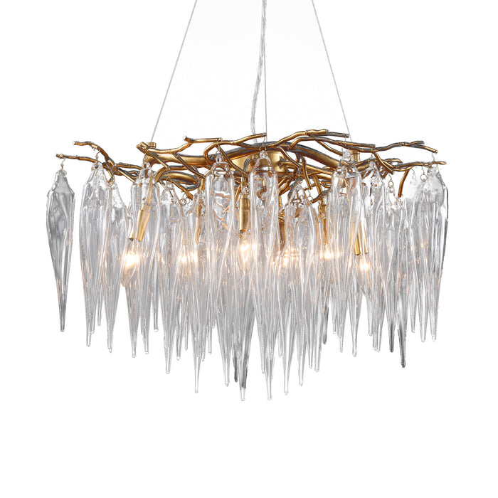 Terracotta Designs H22104-7 Seven Light Chandelier, Gild Gold Leaf