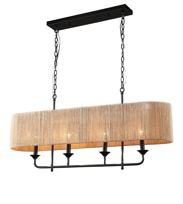 Terracotta Designs H22119-4 Four Light Chandelier, Matte Black