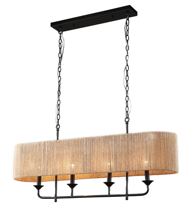 Terracotta Designs H22119-4 Four Light Chandelier, Matte Black