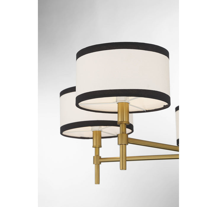 Meridian M10011NB Five Light Chandelier, Natural Brass