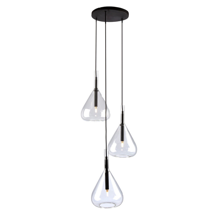 Artcraft AC11163BK Three Light Pendant, Black