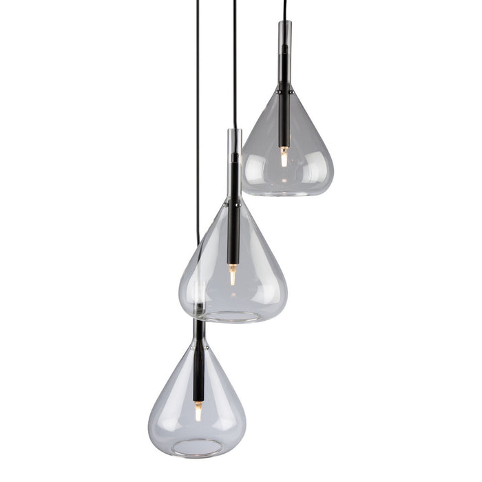 Artcraft AC11163BK Three Light Pendant, Black