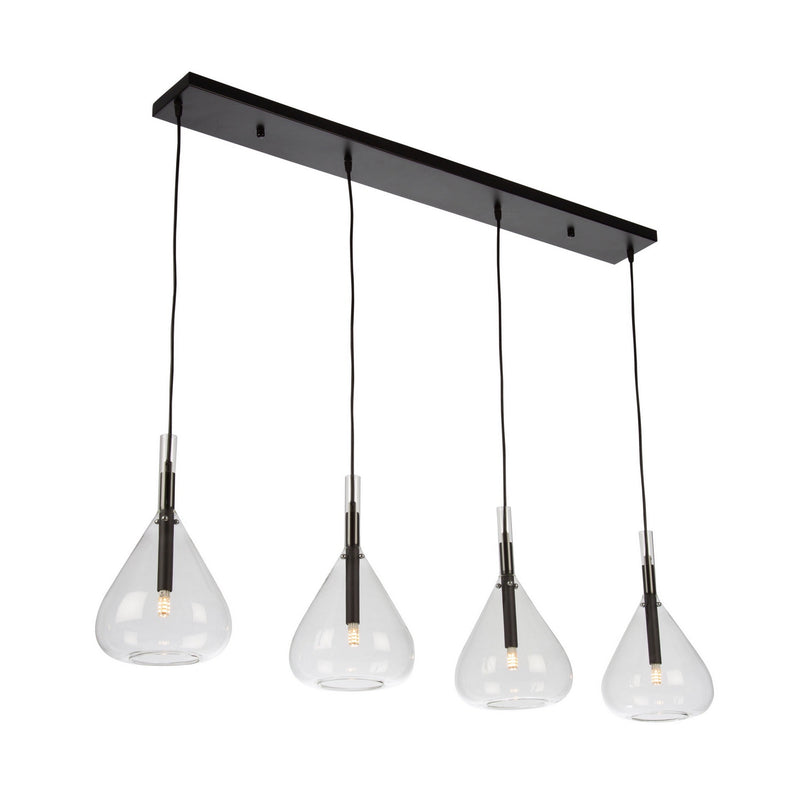 Artcraft AC11164BK Four Light Island Pendant, Black