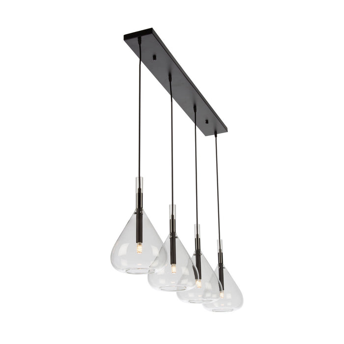Artcraft AC11164BK Four Light Island Pendant, Black