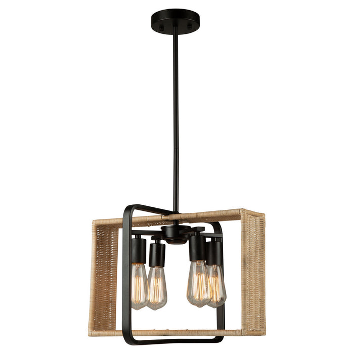 Artcraft AC11714BK Four Light Pendant, Black