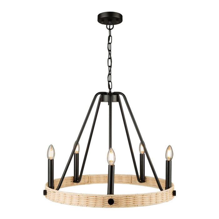 Artcraft AC11715BK Five Light Chandelier, Black