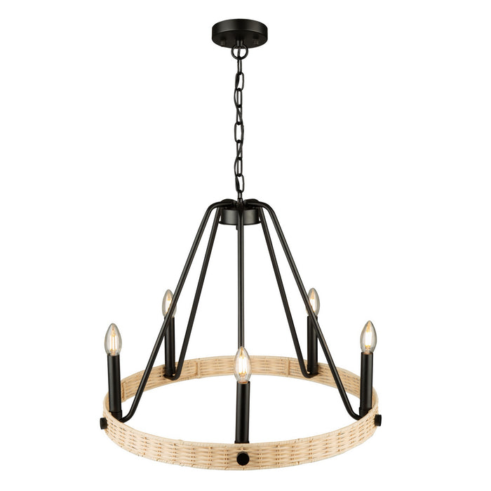 Artcraft AC11715BK Five Light Chandelier, Black