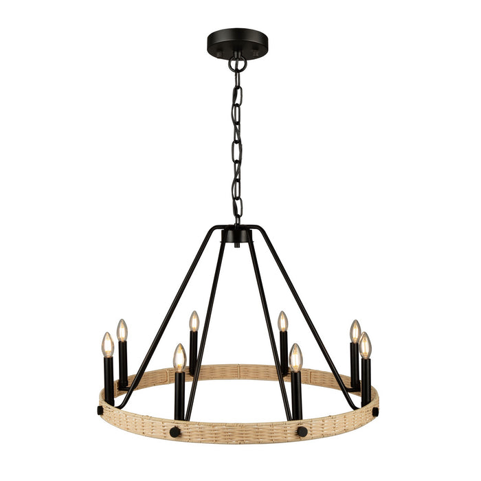 Artcraft AC11718BK Eight Light Chandelier, Black