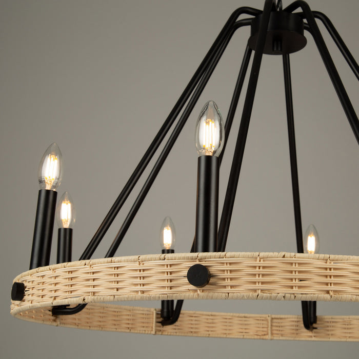 Artcraft AC11718BK Eight Light Chandelier, Black