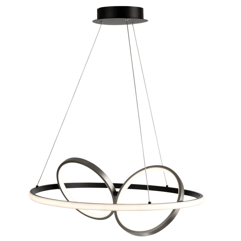 Artcraft AC6671NB LED Pendant, Black, Nickel