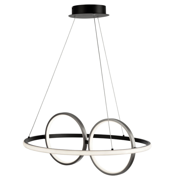 Artcraft AC6671NB LED Pendant, Black, Nickel