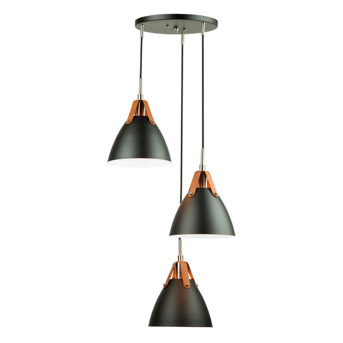 Artcraft SC13323BK Three Light Pendant, Black