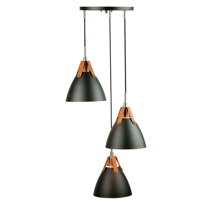 Artcraft SC13323BK Three Light Pendant, Black
