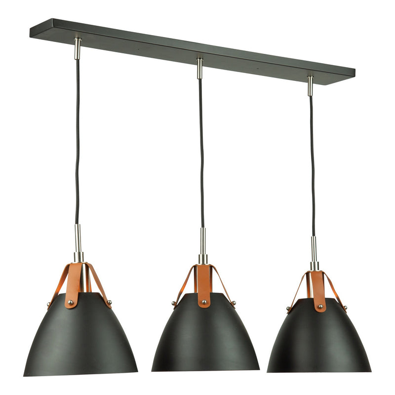 Artcraft SC13324BK Three Light Island Pendant, Black