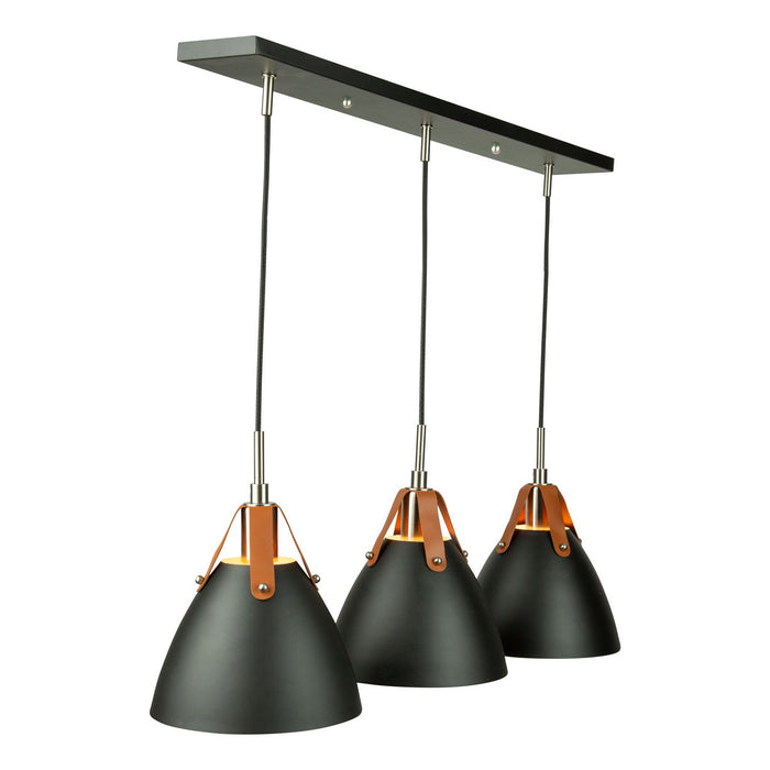 Artcraft SC13324BK Three Light Island Pendant, Black
