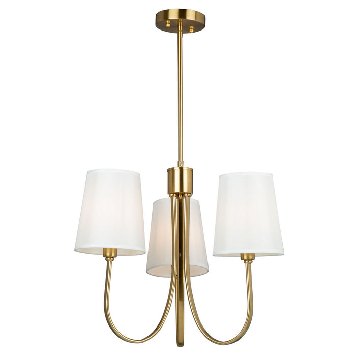 Artcraft SC13333BG Three Light Chandelier, Brushed Gold