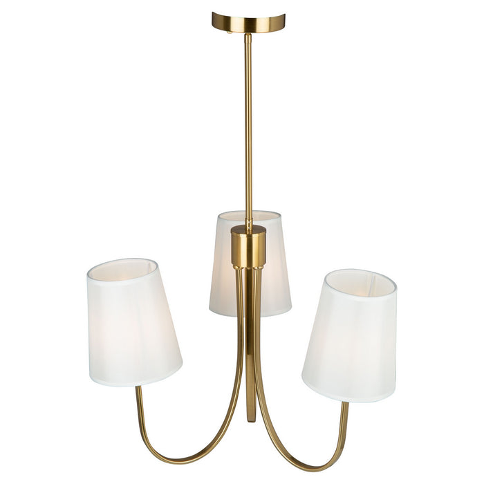 Artcraft SC13333BG Three Light Chandelier, Brushed Gold