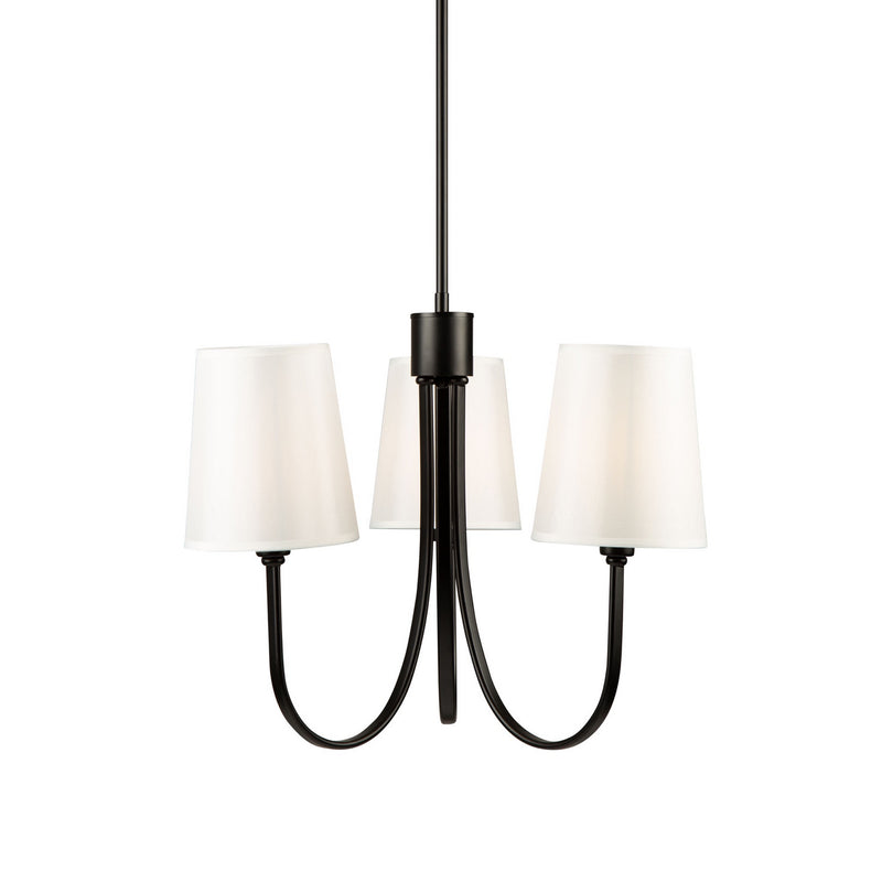 Artcraft SC13333BK Three Light Chandelier, Black