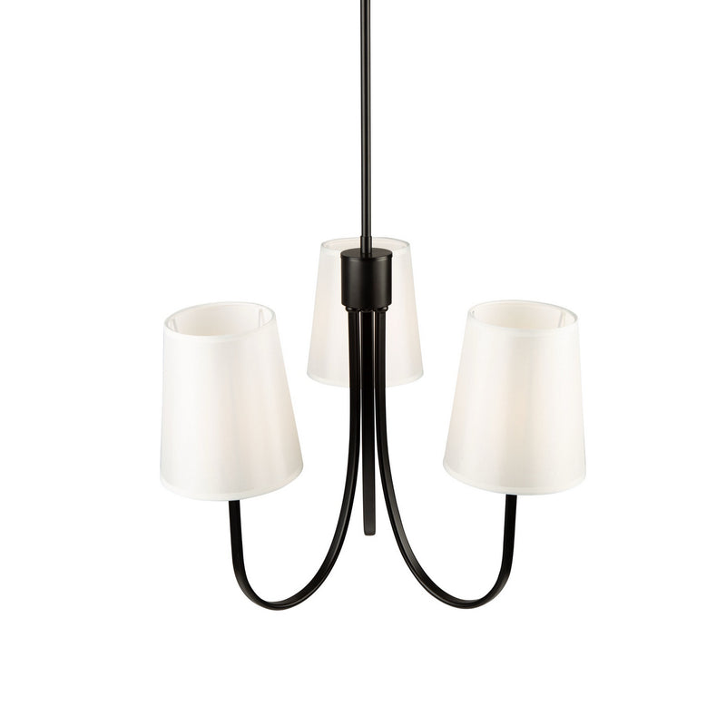 Artcraft SC13333BK Three Light Chandelier, Black