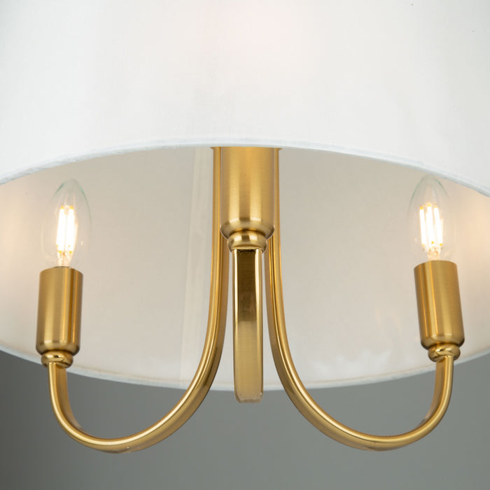 Artcraft SC13334BG Three Light Semi-Flush Mount, Brushed Gold