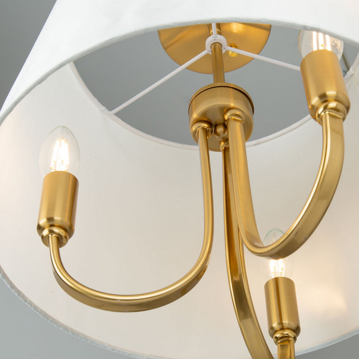 Artcraft SC13334BG Three Light Semi-Flush Mount, Brushed Gold