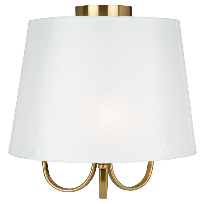 Artcraft SC13334BG Three Light Semi-Flush Mount, Brushed Gold