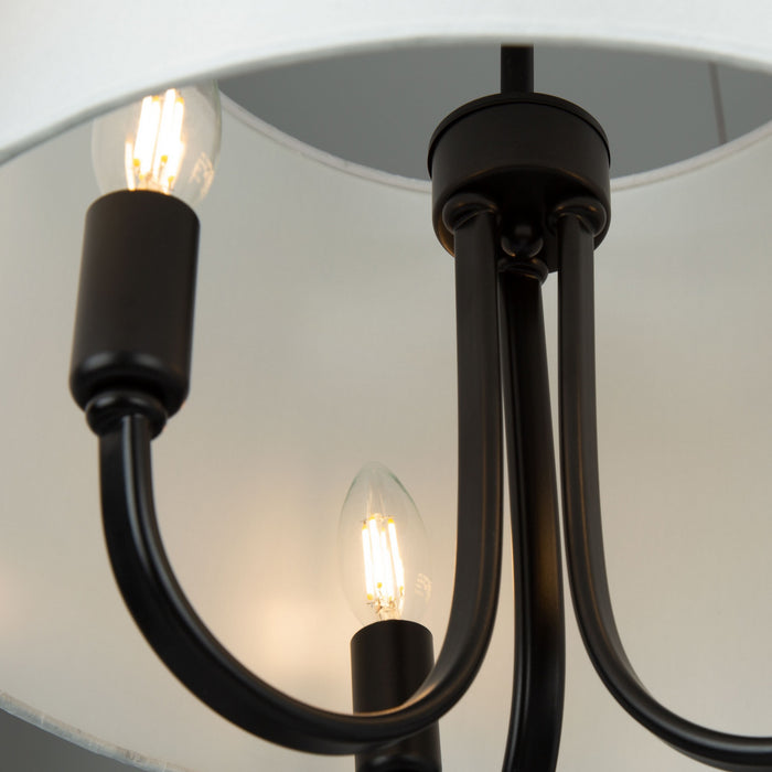 Artcraft SC13334BK Three Light Semi-Flush Mount, Black