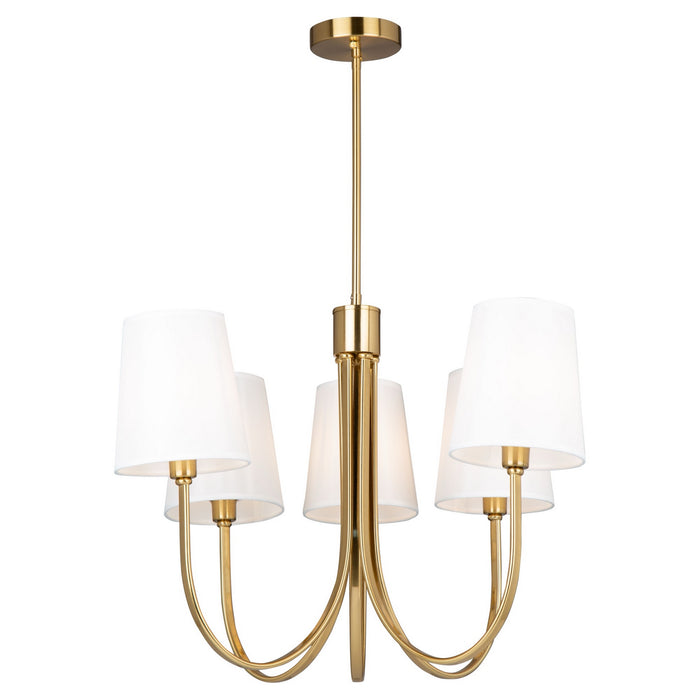Artcraft SC13335BG Five Light Chandelier, Brushed Gold