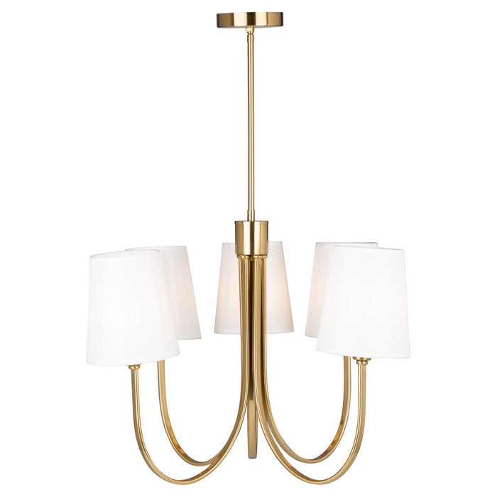 Artcraft SC13335BG Five Light Chandelier, Brushed Gold