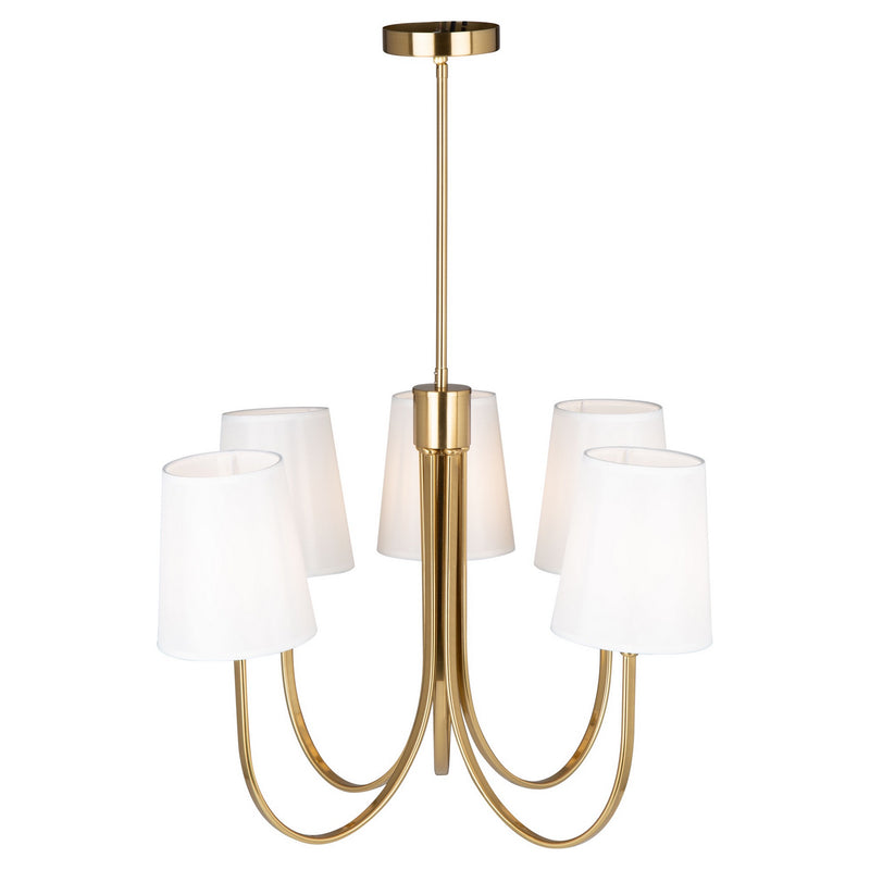 Artcraft SC13335BG Five Light Chandelier, Brushed Gold