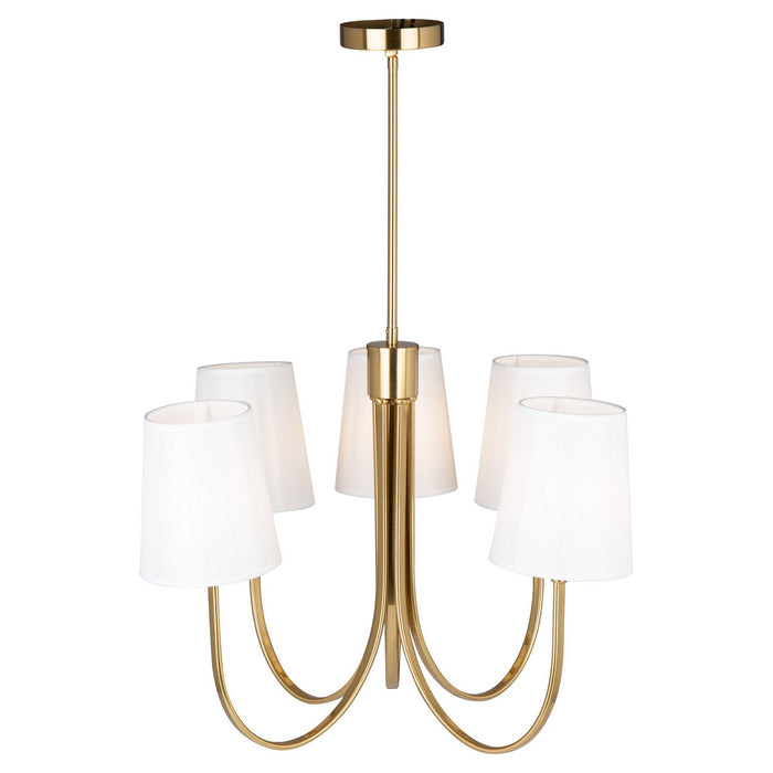 Artcraft SC13335BG Five Light Chandelier, Brushed Gold