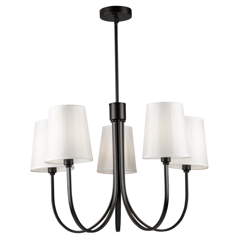 Artcraft SC13335BK Five Light Chandelier, Black