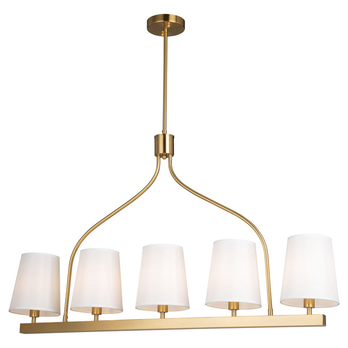 Artcraft SC13336BG Five Light Island Pendant, Brushed Gold