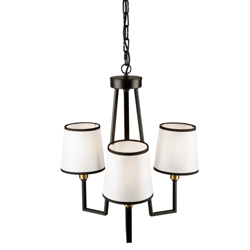 Artcraft SC13343BK Three Light Chandelier, Gold, Black