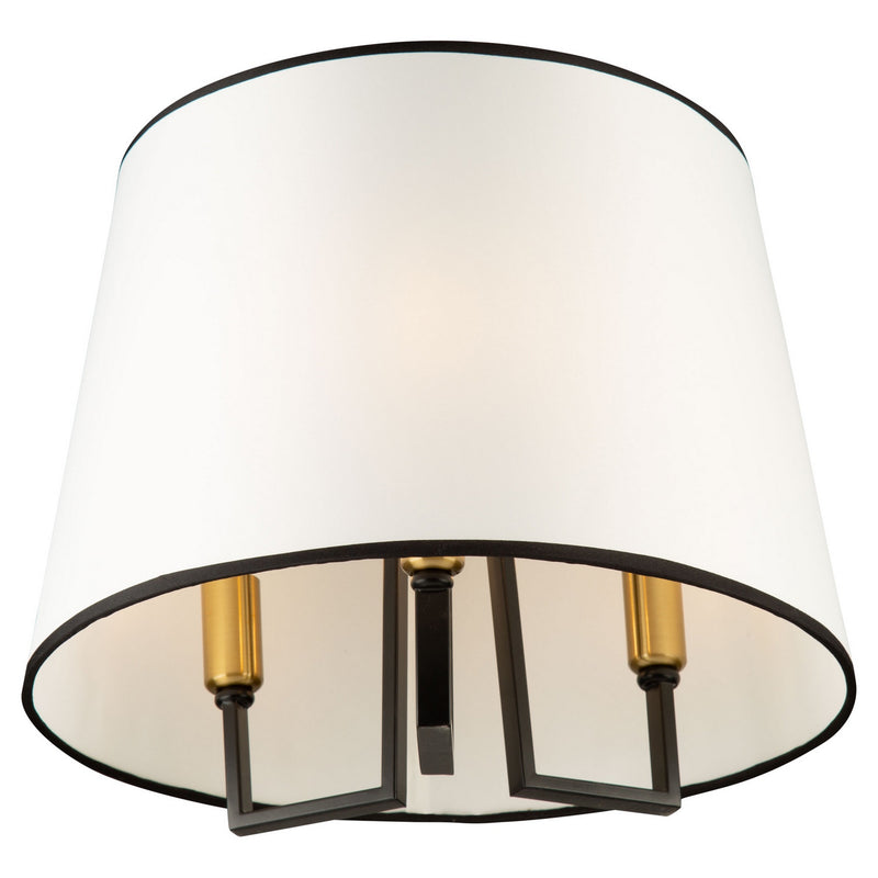 Artcraft SC13344BK Three Light Semi-Flush Mount, Gold, Black