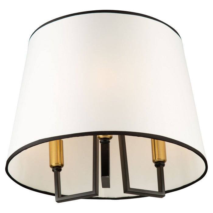 Artcraft SC13344BK Three Light Semi-Flush Mount, Gold, Black