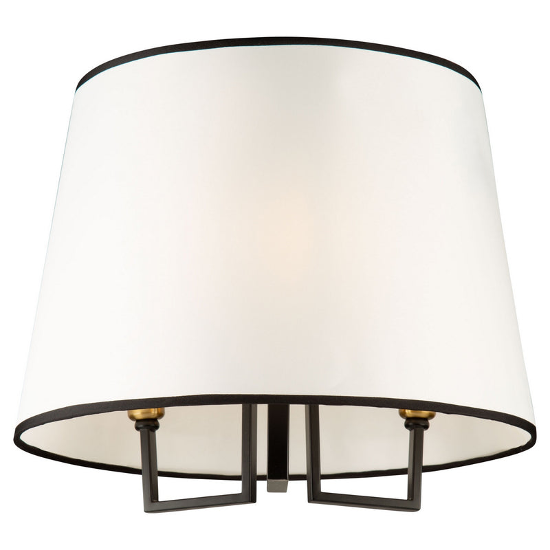 Artcraft SC13344BK Three Light Semi-Flush Mount, Gold, Black