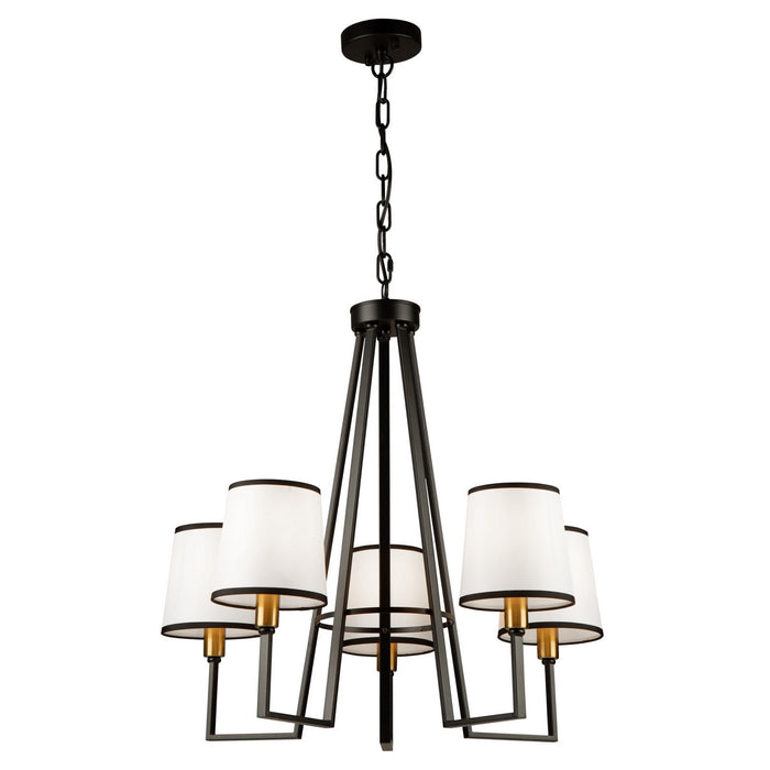 Artcraft SC13345BK Five Light Chandelier, Gold, Black