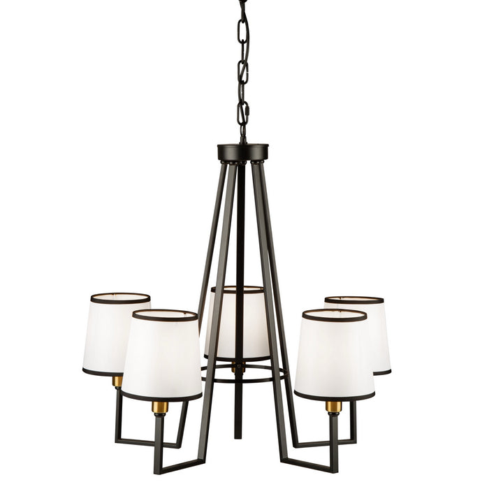 Artcraft SC13345BK Five Light Chandelier, Gold, Black